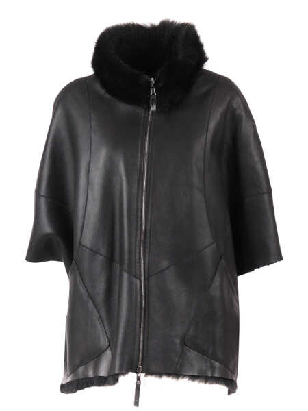 Paltoane Diego M SHEEPSKIN CAPE Black   Femei (BM 19255860) 4