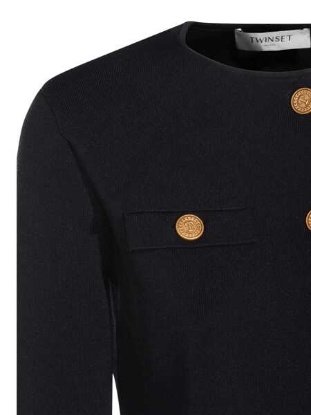 Geci TWINSET Twinset Black Viscose Casual Jacket Black Femei (BM 19255932) 3