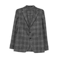 Sacouri Tagliatore Gray Checked Blazer In Virgin Wool Barbati