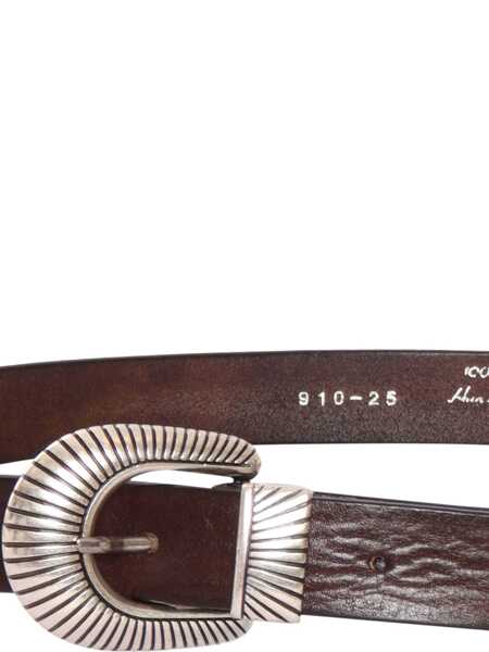Curele Alberto Luti Garment-dyed belt Brown Femei (BM 19256088) 3