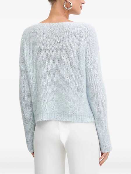 Pulovere Ermanno Scervino BOAT NECK SWEATER Light Blue Femei (BM 19256169) 3