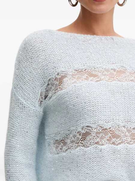 Pulovere Ermanno Scervino BOAT NECK SWEATER Light Blue Femei (BM 19256169) 4