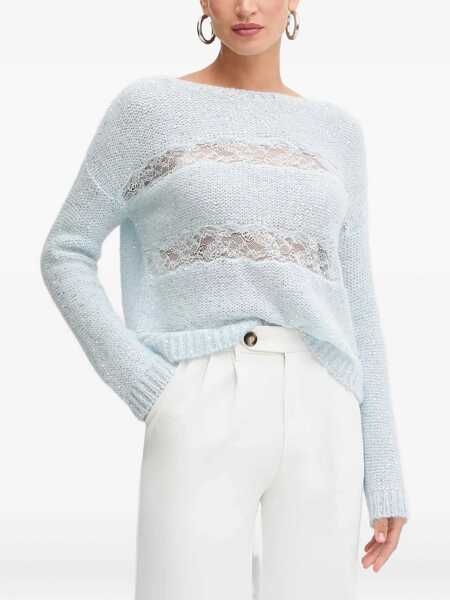 Pulovere Ermanno Scervino BOAT NECK SWEATER Light Blue Femei (BM 19256169) 1