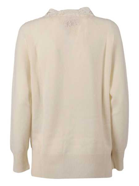 Pulovere Ermanno Scervino V NECK SWEATER Beige Femei (BM 19256223) 2
