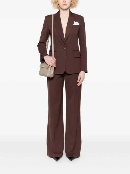 Pantaloni casual Elisabetta Franchi Elisabetta Franchi Palazzo Pants BROWN Femei (BM 19256409) 2