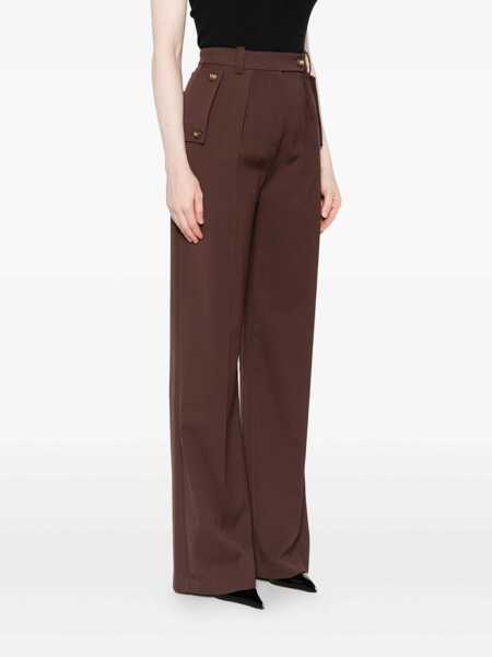 Pantaloni casual Elisabetta Franchi Elisabetta Franchi Palazzo Pants BROWN Femei (BM 19256409) 3