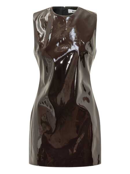 Rochii MSGM Msgm Msgm Patent Leather Short Dress BROWN Femei (BM 19256823) 1