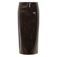 Fuste Msgm Msgm Patent Leather Midi Skirt Femei