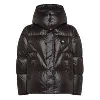 Paltoane Peuterey Black Down Jacket With Hood And Logo Femei
