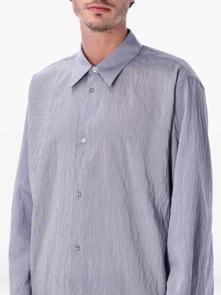 Camasi STUDIO NICHOLSON Studio Nicholson View Lilac Striped Lyocell Shirt LILAC STRIPE Barbati (BM 19257543) 3
