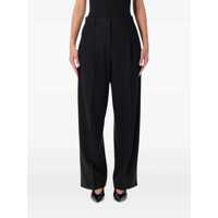 Pantaloni casual By Malene Birger Elsa Black High-Waisted Wide-Leg Trousers Femei