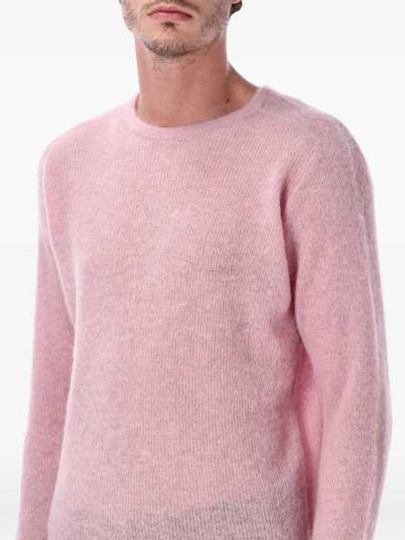 Pulovere AURALEE Auralee Baby Suri Alpaca Knit Sweater PINK Barbati (BM 19257741) 3