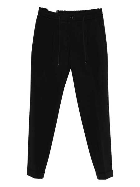 Pantaloni MICHAEL COAL Michael Coal Black Trousers With Drawstring Black Barbati (BM 19257750) 1