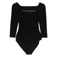 Body-uri Norma Kamali Black Draped Bodysuit Femei