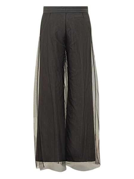 Pantaloni casual MSGM Msgm Msgm Wide Pants With Tulle Panels GREY Femei (BM 19258011) 2