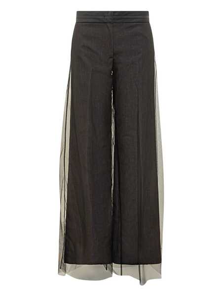Pantaloni casual MSGM Msgm Msgm Wide Pants With Tulle Panels GREY Femei (BM 19258011) 1