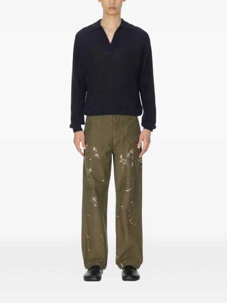 Tricouri Polo AURALEE Auralee Baby Suri Alpaca Sheer Knit Skipper Polo NAVY Barbati (BM 19258023) 2