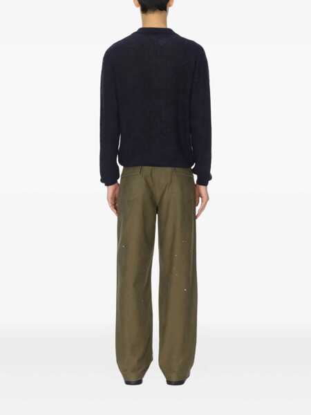 Tricouri Polo AURALEE Auralee Baby Suri Alpaca Sheer Knit Skipper Polo NAVY Barbati (BM 19258023) 4