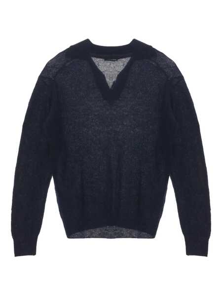 Tricouri Polo AURALEE Auralee Baby Suri Alpaca Sheer Knit Skipper Polo NAVY Barbati (BM 19258023) 5