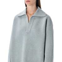 Imbracaminte STUDIO NICHOLSON Dama - Tricouri Polo STUDIO NICHOLSON Studio Nicholson Nash Extrafine Merino Wool Polo Knit MIST LIGHT BLUE Femei (BM 19258089) - B-mall.ro