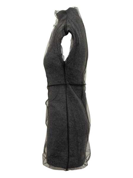 Rochii MSGM Msgm Sleeveless Jersey Dress With Tulle Msgm GREY Femei (BM 19258176) 3