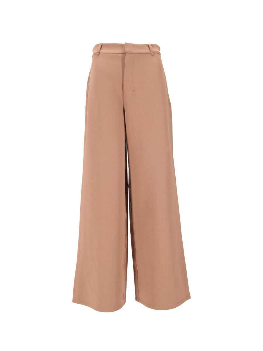Pantaloni casual Max Mara S Max Mara Pantalone In Jersey Brown Femei (BM 19258350) 1