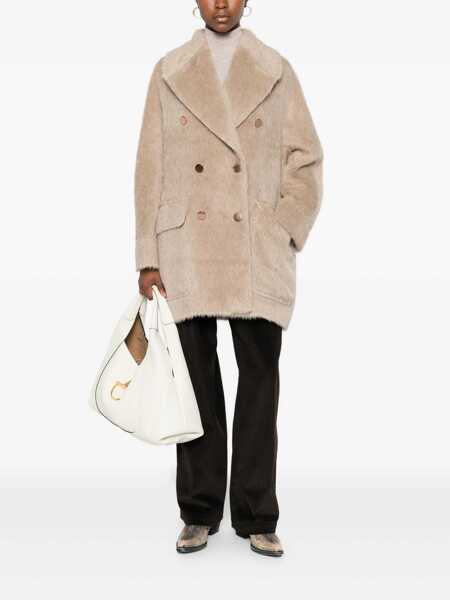 Paltoane Tagliatore Tagliatore Light Brown Double-Breasted Coat Grey Femei (BM 19258500) 2