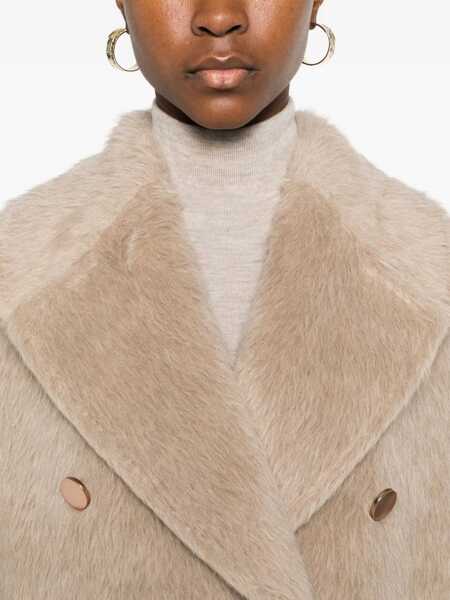 Paltoane Tagliatore Tagliatore Light Brown Double-Breasted Coat Grey Femei (BM 19258500) 5