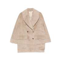 Paltoane Tagliatore Light Brown Double-Breasted Coat Femei