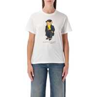 Tricouri Polo Polo Ralph Lauren White Cotton Polo Bear T-Shirt Femei