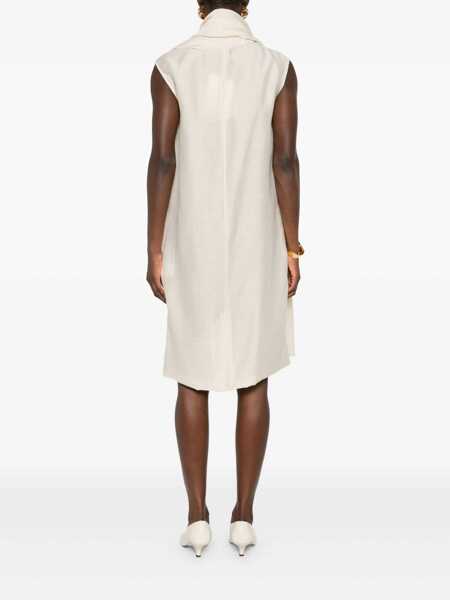 Esarfe TOTME TOTEME Scarf Midi Dress Beige Femei (BM 19258719) 4