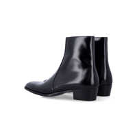 Bocanci Saint Laurent pentru Barbati - Bocanci Saint Laurent Saint Laurent Roman Leather Ankle Boots Black Barbati (BM 19258782) - B-mall.ro