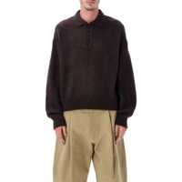Tricouri Polo Studio Nicholson Dune Brown Superkid Mohair Polo Sweater Barbati