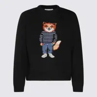 Pulovere Maison Kitsuné Black Wool Knitwear Barbati
