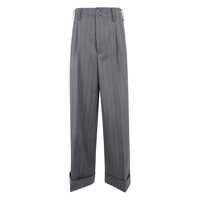 Pantaloni casual Ibrigu Wide Leg Wool Trousers Clothing Femei