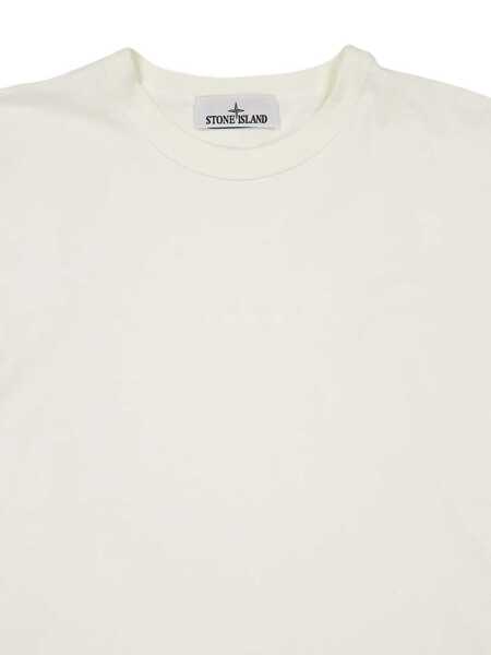 Tricouri Stone Island Stone Island White Short-Sleeved T-Shirt Beige Barbati (BM 19259121) 3