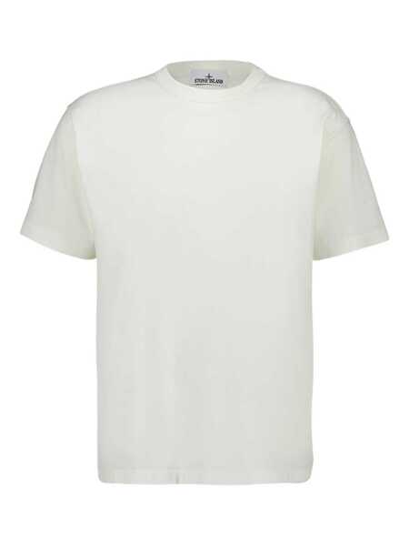 Tricouri Stone Island Stone Island White Short-Sleeved T-Shirt Beige Barbati (BM 19259121) 1