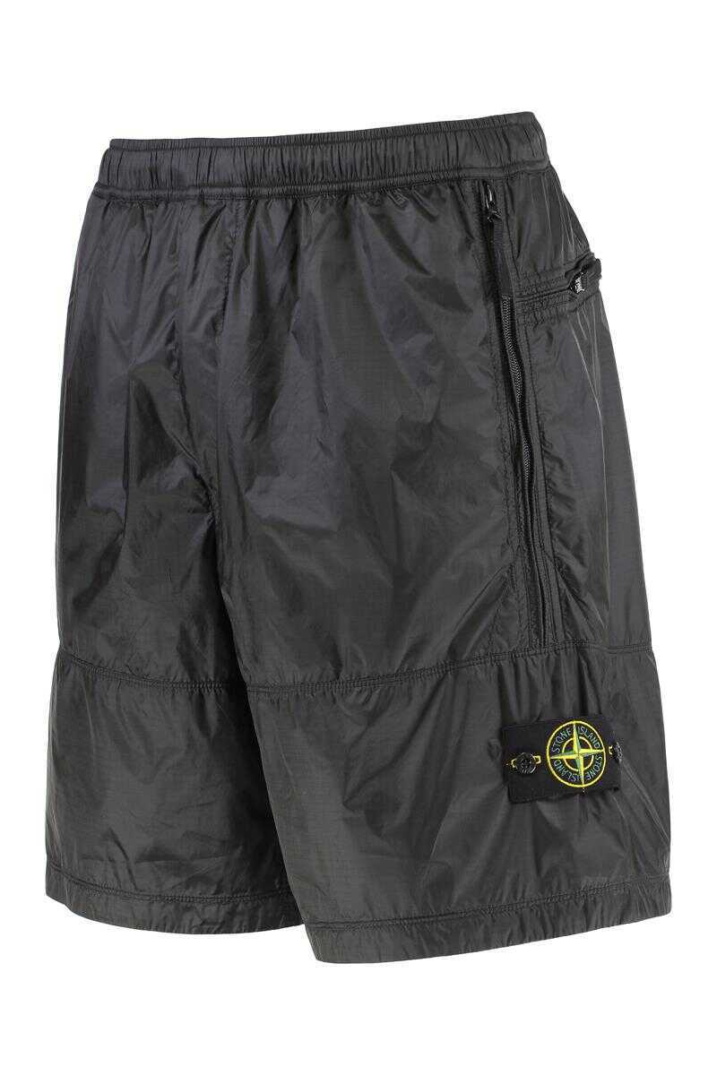 Pantaloni Stone Island Stone Island Bermuda In Nylon Black Barbati (BM 19259214) 3