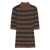 Majestic Filatures Majestic Filatures Brown Striped Ribbed Knit Top Brown
