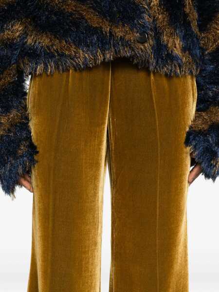 Pantaloni casual forteforte ForteForte My Pants Trousers With Velvet Effect Gold Femei (BM 19259322) 5
