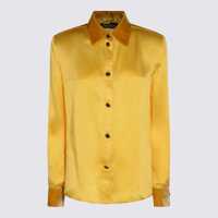 Camasi Roberto Cavalli Yellow Silk Shirt Femei