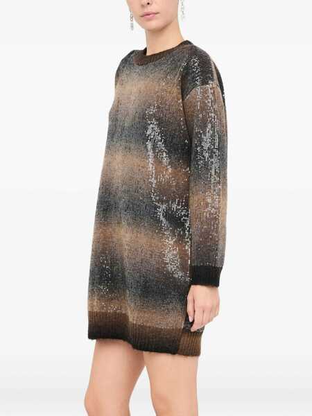 Rochii Liu Jo Liu Jo Short Brown Knit Dress BROWN Femei (BM 19259346) 4