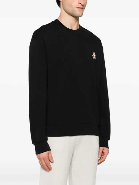Bluze de trening MAISON KITSUN Black Hoodie With Speedy Fox Logo Patch On The Front In Cotton Man Black Barbati (BM 19259484) 3