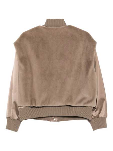 Bomber jacket Hugo Boss Boss Wool Blend Bomber Jacket With Satin Inserts Boss Beige Femei (BM 19259499) 2