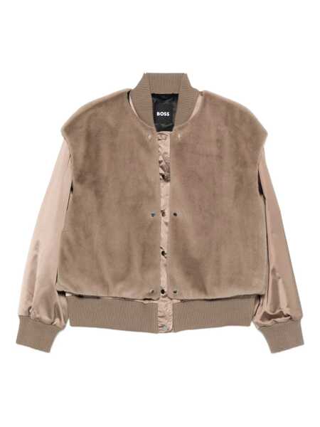 Bomber jacket Hugo Boss Boss Wool Blend Bomber Jacket With Satin Inserts Boss Beige Femei (BM 19259499) 1