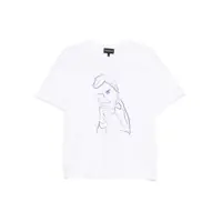 Tricouri Emporio Armani Cotton T-Shirt With Giorgio Armani Print Femei