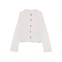 Cardigane ANTONELLI Antonelli White Long-Sleeve Cardigan