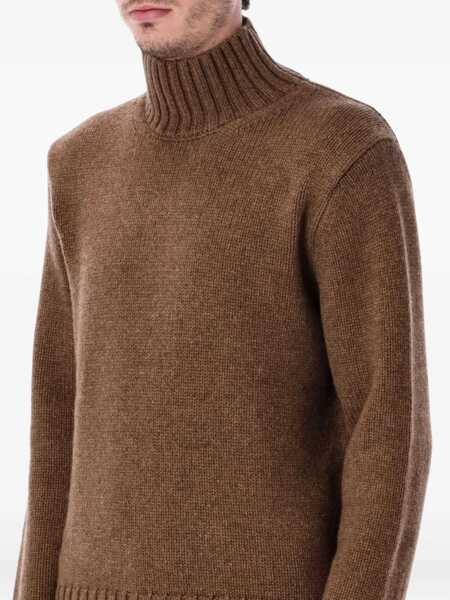 Pulovere STUDIO NICHOLSON Studio Nicholson Loris Yak And Merino Wool High-Neck Knit Brown Barbati (BM 19260042) 3