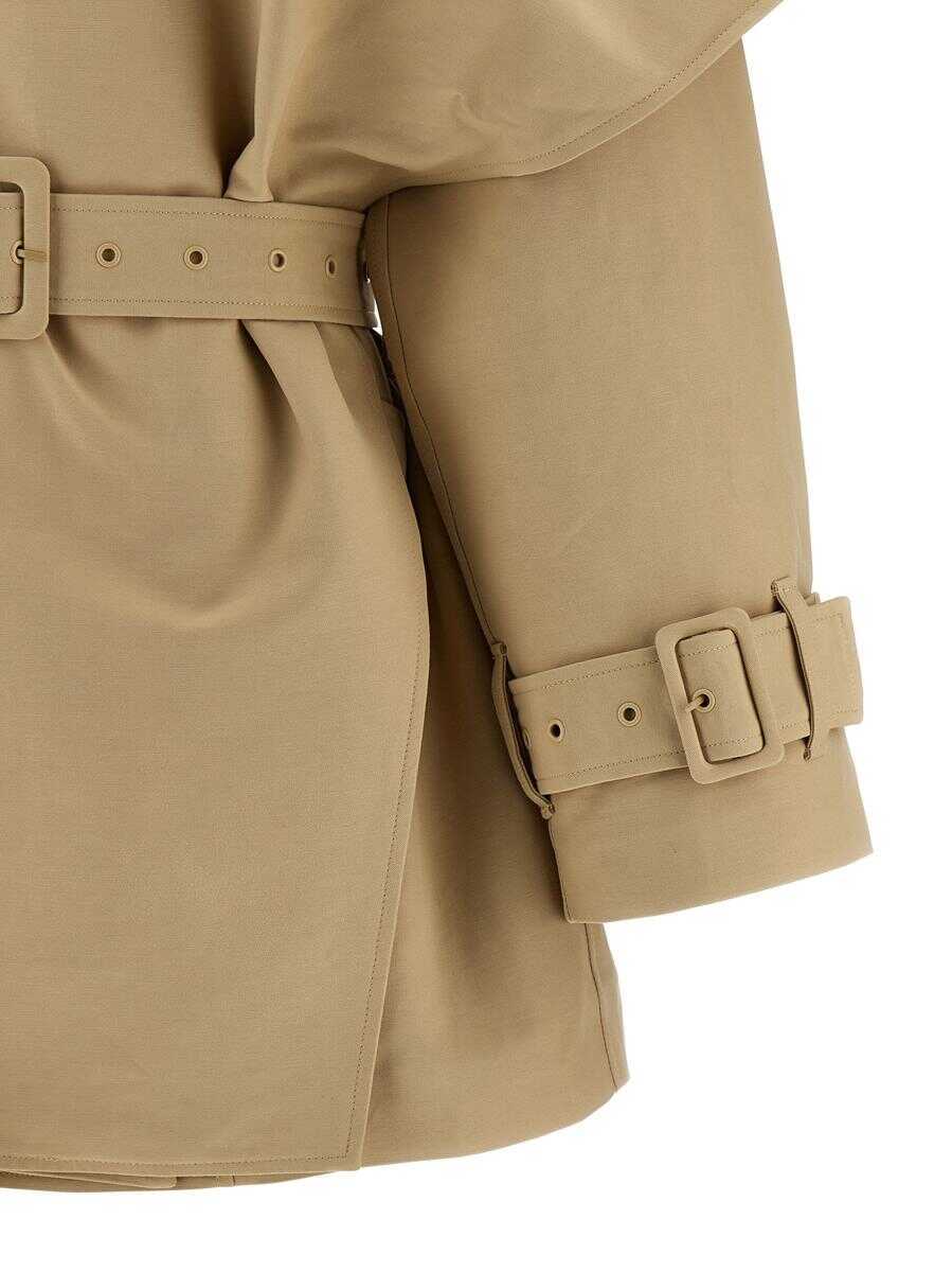 Paltoane ENTIRE STUDIOS Entire Studios Mini Scarfcoat Coat Beige Femei (BM 19260138) 4