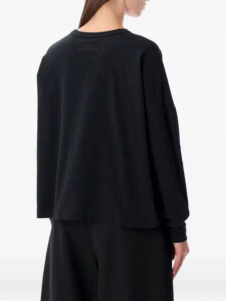 Tricouri STUDIO NICHOLSON Studio Nicholson Loop Cotton Jersey Long Sleeve T-Shirt Black Femei (BM 19260198) 2